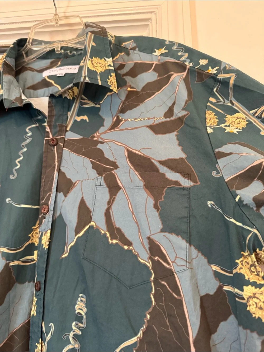 David Shepard Hawai’i Blue Tailored Aloha Shirt Size 3X 3XL HAWAIIAN Button - Picture 4 of 8